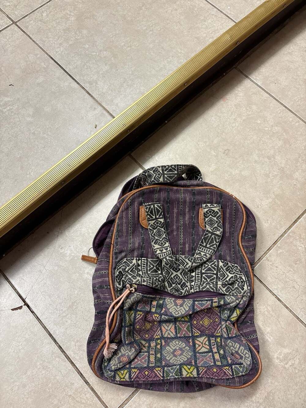 Purple Hill Tribe Artisan Handmade Geometric Bohemian Hippie Backpack
